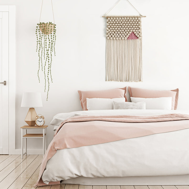 Scandinavian Macrame Wall Hanging - Himalayas, Macrame wall hanging a perfect blend of art and craft - Yashi Designs, macrame art, minimalist art work.