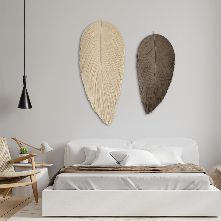 Extra Large Macrame Leaf Wall Hanging Set | 5 feet & 4 Feet Leaf