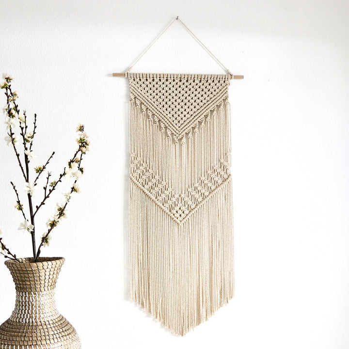 Geometric Contemporary Fiber Art- Macrame wall hanging