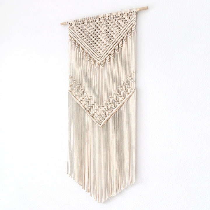 Geometric Contemporary Fiber Art- Macrame wall hanging