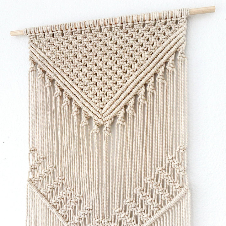 Geometric Contemporary Fiber Art- Macrame wall hanging