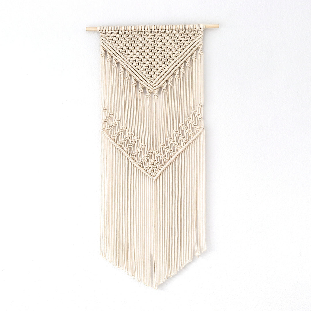 Geometric Contemporary Fiber Art- Macrame wall hanging