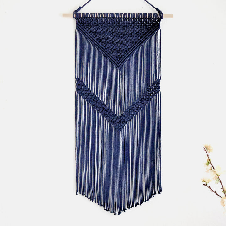 Geometric Contemporary Fiber Art- Macrame wall hanging