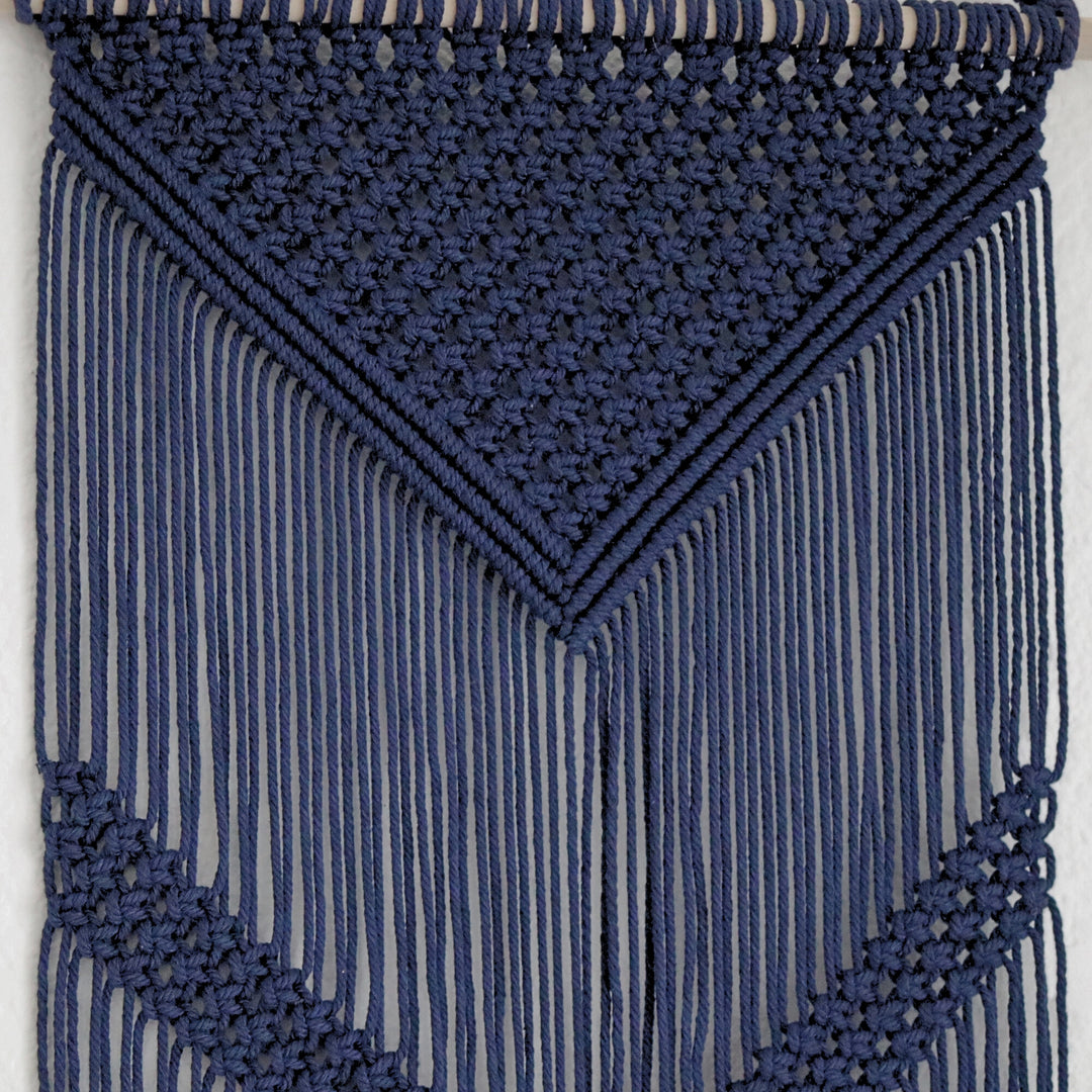 Geometric Contemporary Fiber Art- Macrame wall hanging