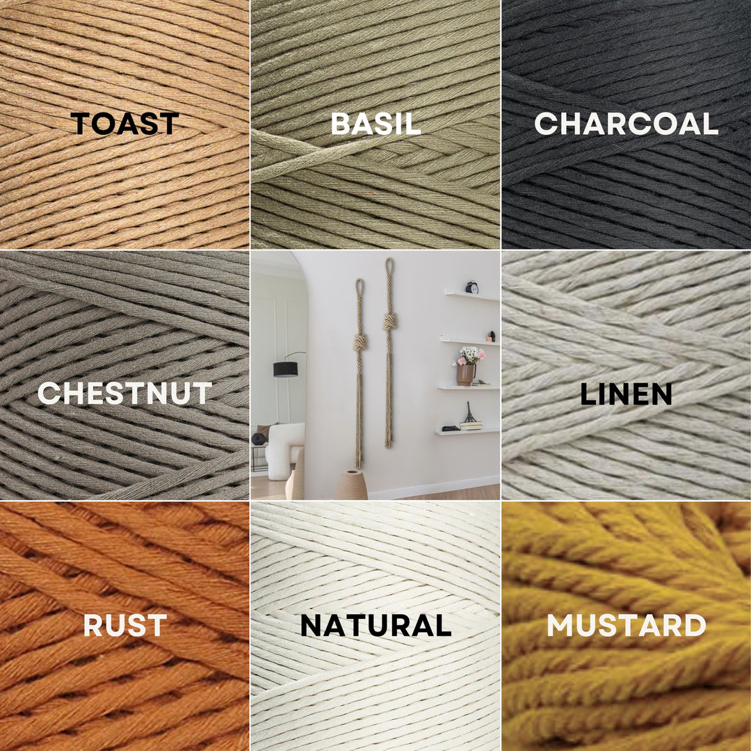 Color options chart with Toast, basil, charcoal,natural,chestnut,linen and mustard color.