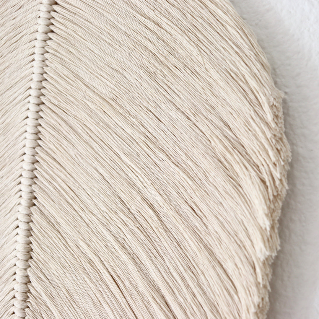 Macrame Leaf Wall Hanging Set in Natural & Taupe