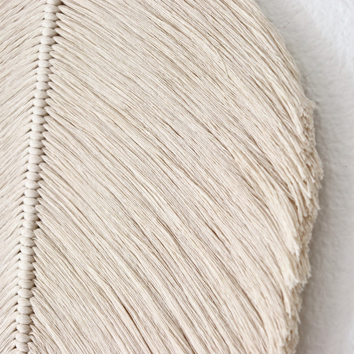 Macrame Leaf Wall Hanging Set in Natural & Taupe