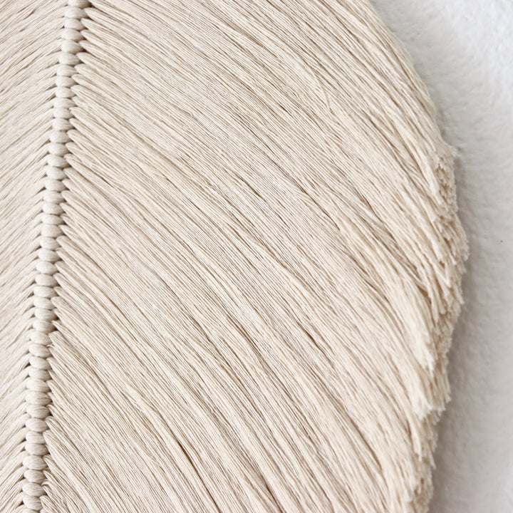 Set of Large Macrame Leaves in Ivory
