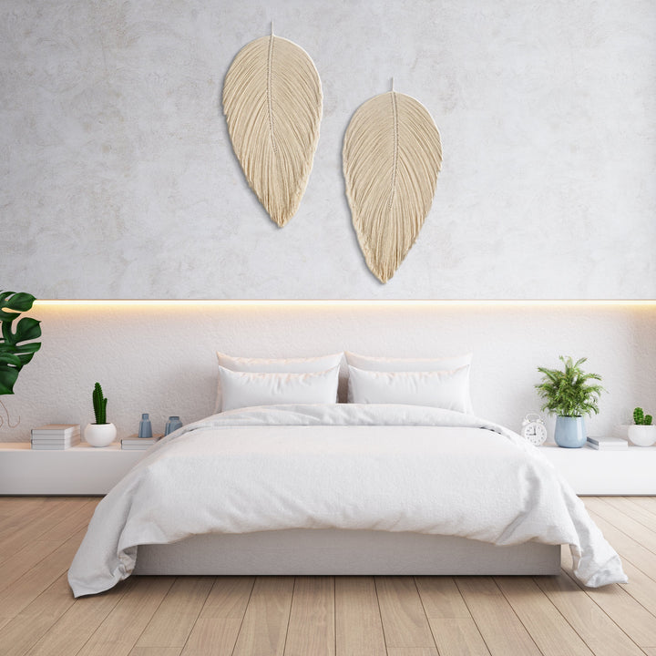 Set of Large Fiber Art Wall hanging | Leaves