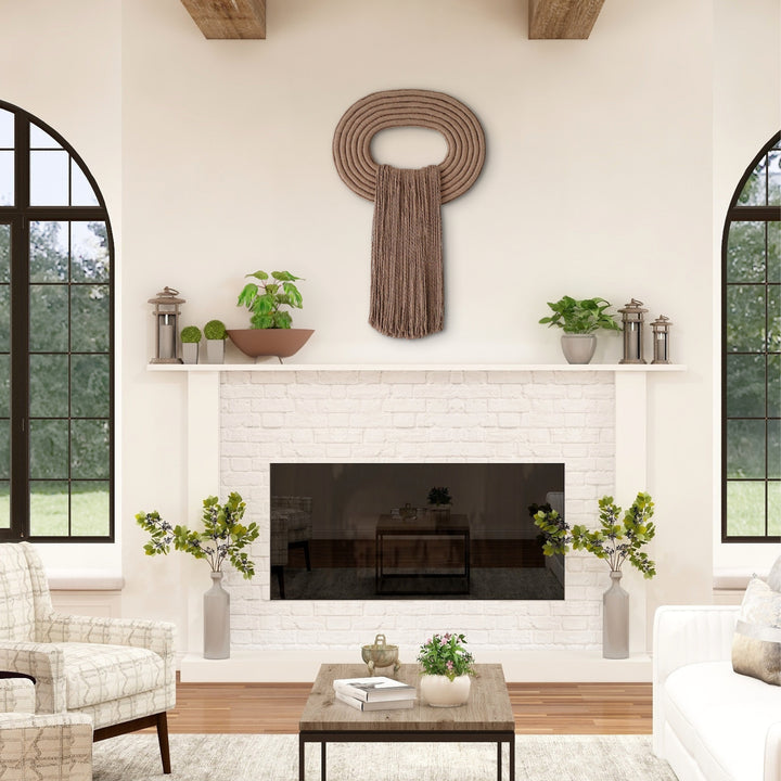 Elegant wall hanging tassel with a attractive brown circular accent for a modern decorative touch with Contemporary Wall hangings