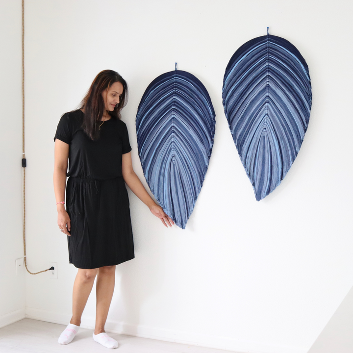 Macrame Leaf Wall Hanging | Shades Of Blue