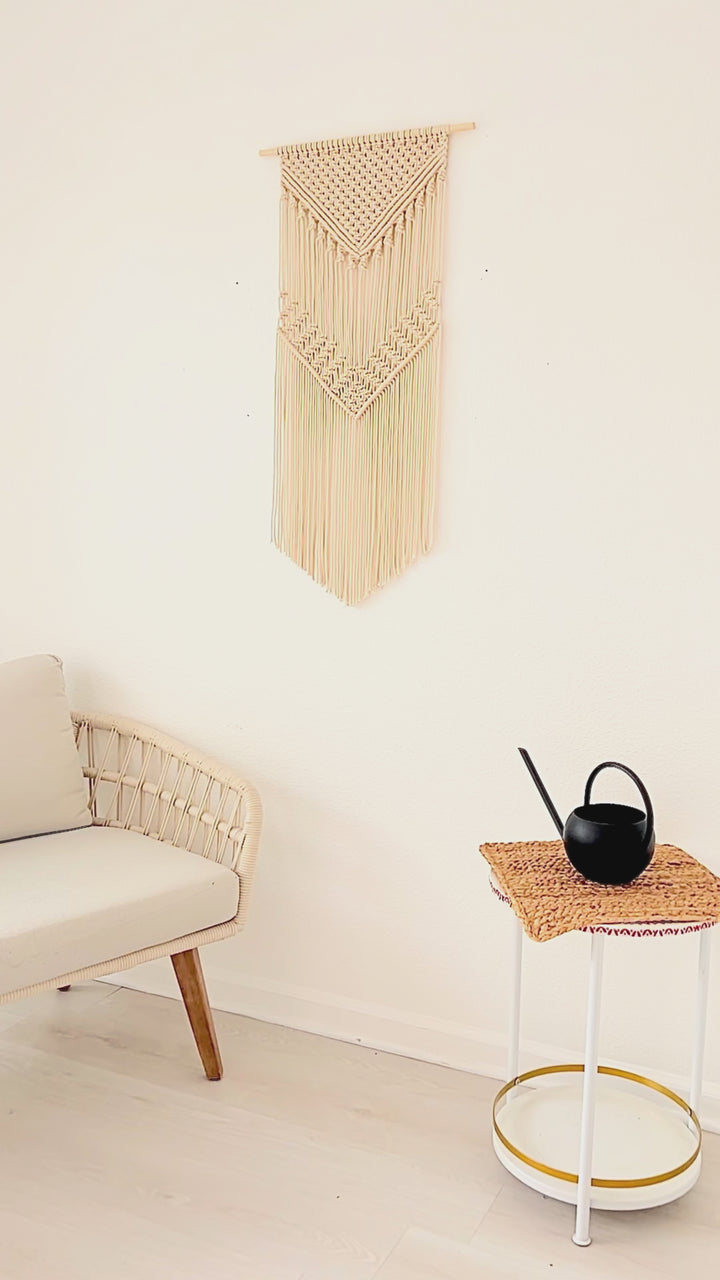 Geometric Contemporary Fiber Art- Macrame wall hanging