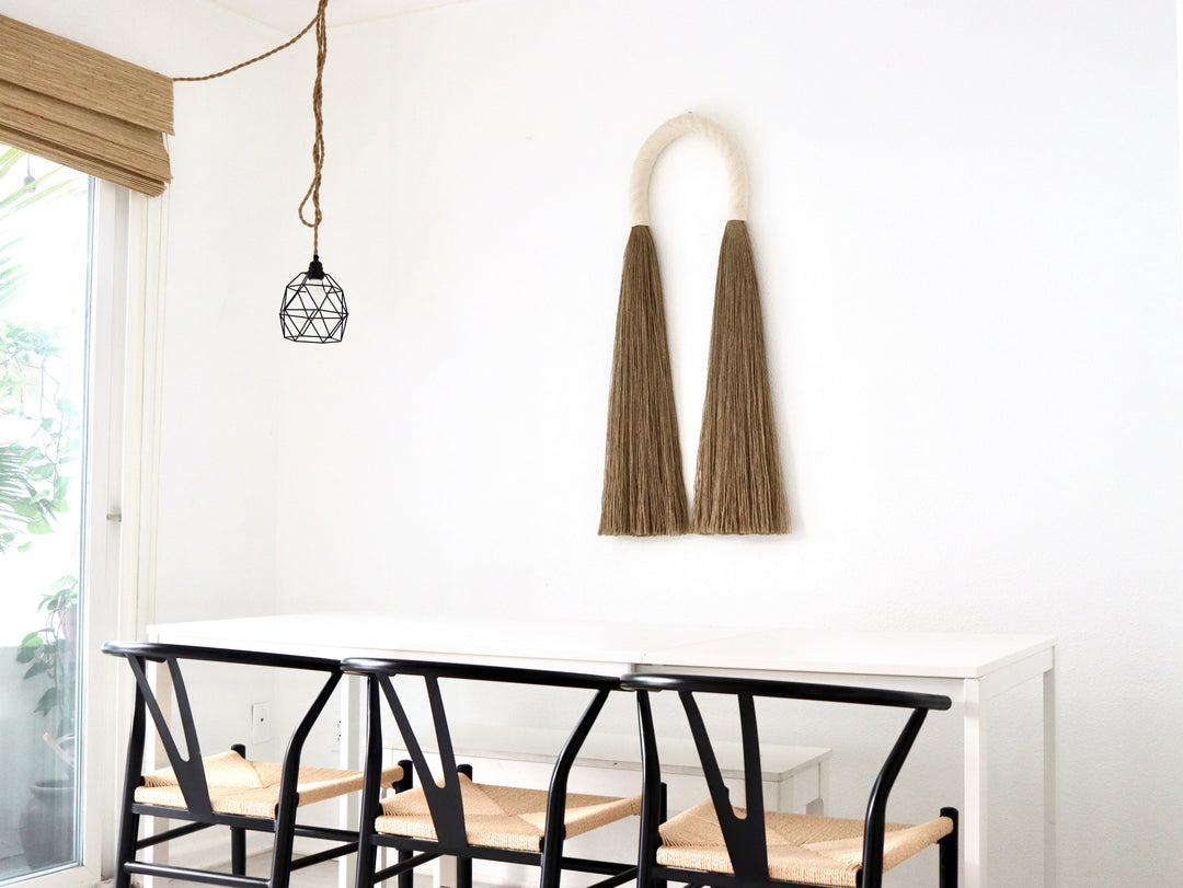 Contemporary Jute Arches in ivory – handcrafted macrame-inspired artwork