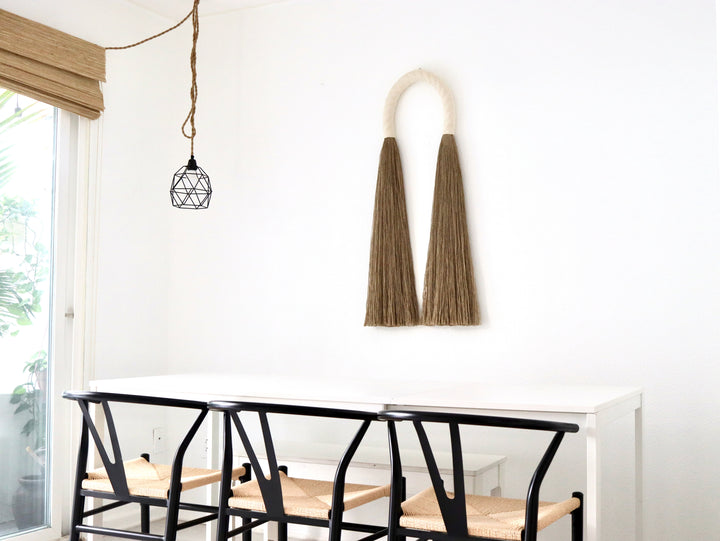 Contemporary Jute Arches in ivory – handcrafted macrame-inspired artwork