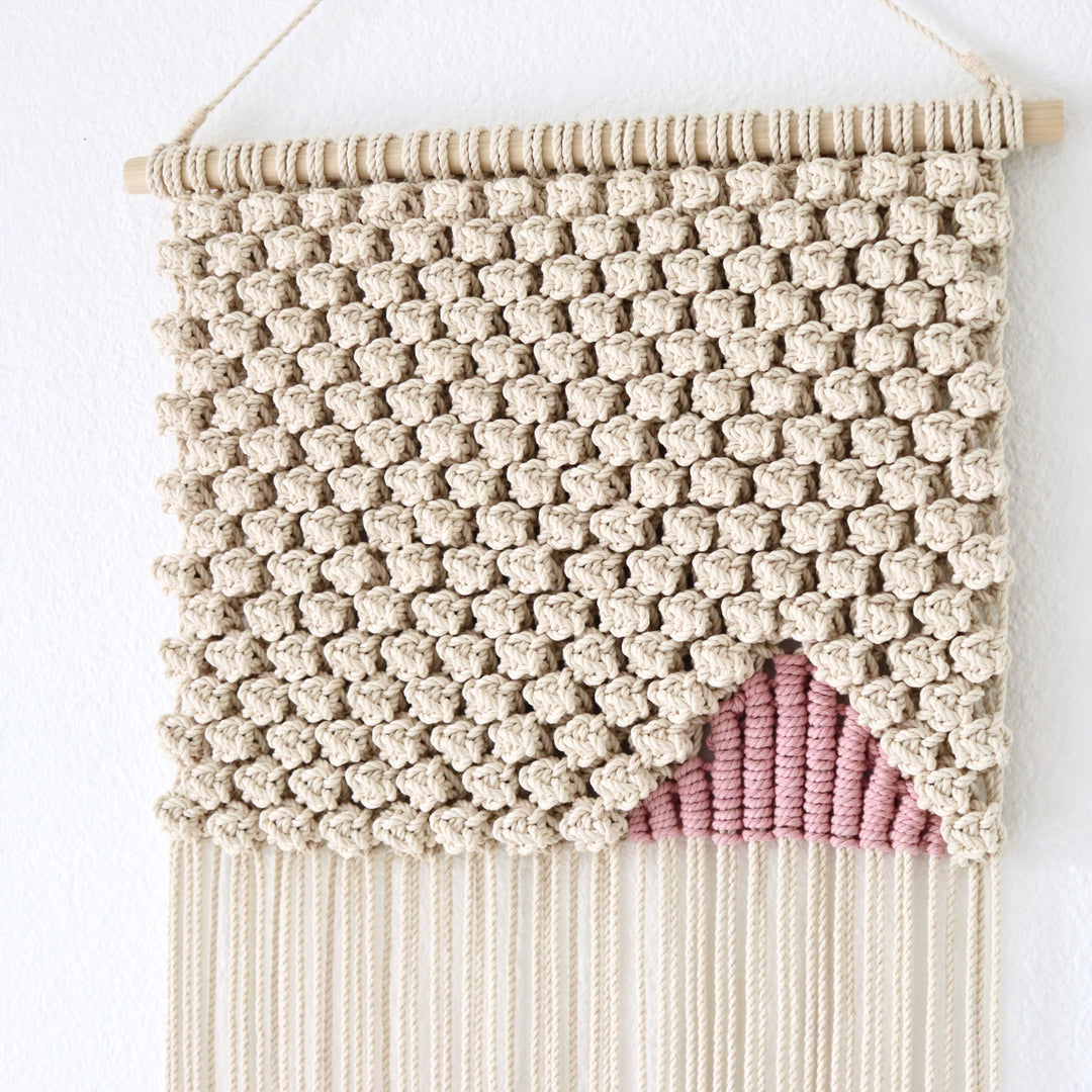Scandinavian Macrame Wall Hanging - Himalayas, Macrame wall hanging a perfect blend of art and craft - Yashi Designs, macrame art, minimalist art work.