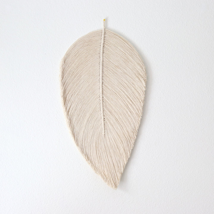 Large macrame Leaf Wall Hanging | Set of Leaf in Natural & Charcoal