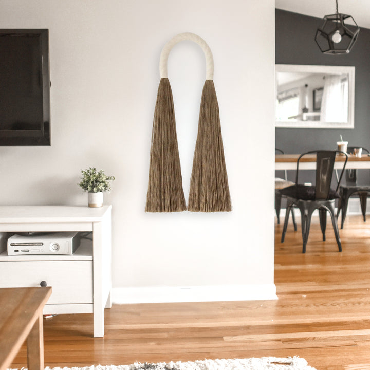 Minimalist Jute Arches in ivory – luxury rustic home wall hanging