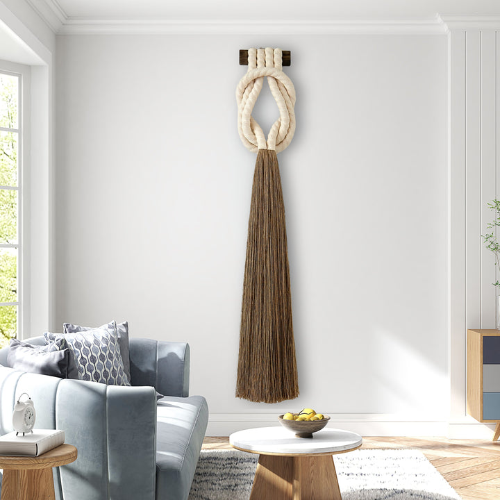 Fiber art jute rope sculpture - Forever Love Knot