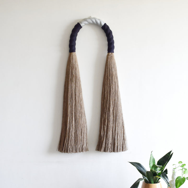 Rope Art Wall Hanging | Jute Arch in Black & Silver