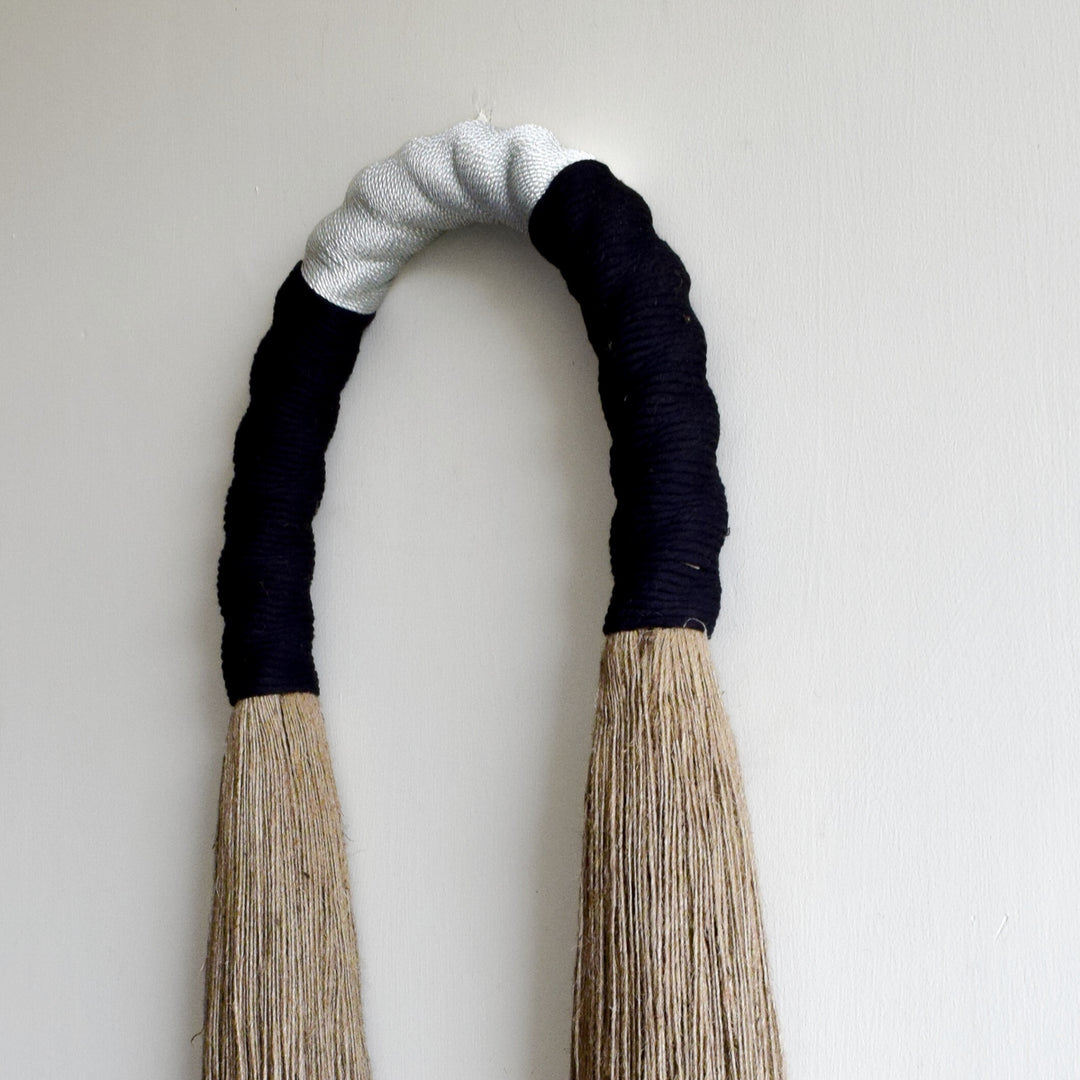 Rope Art Wall Hanging | Jute Arch in Black & Silver