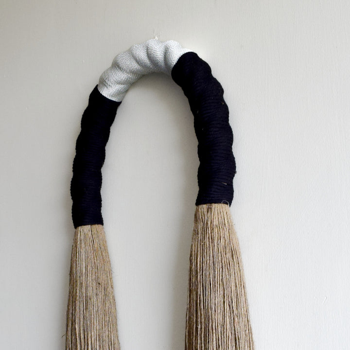 Rope Art Wall Hanging | Jute Arch in Black & Silver
