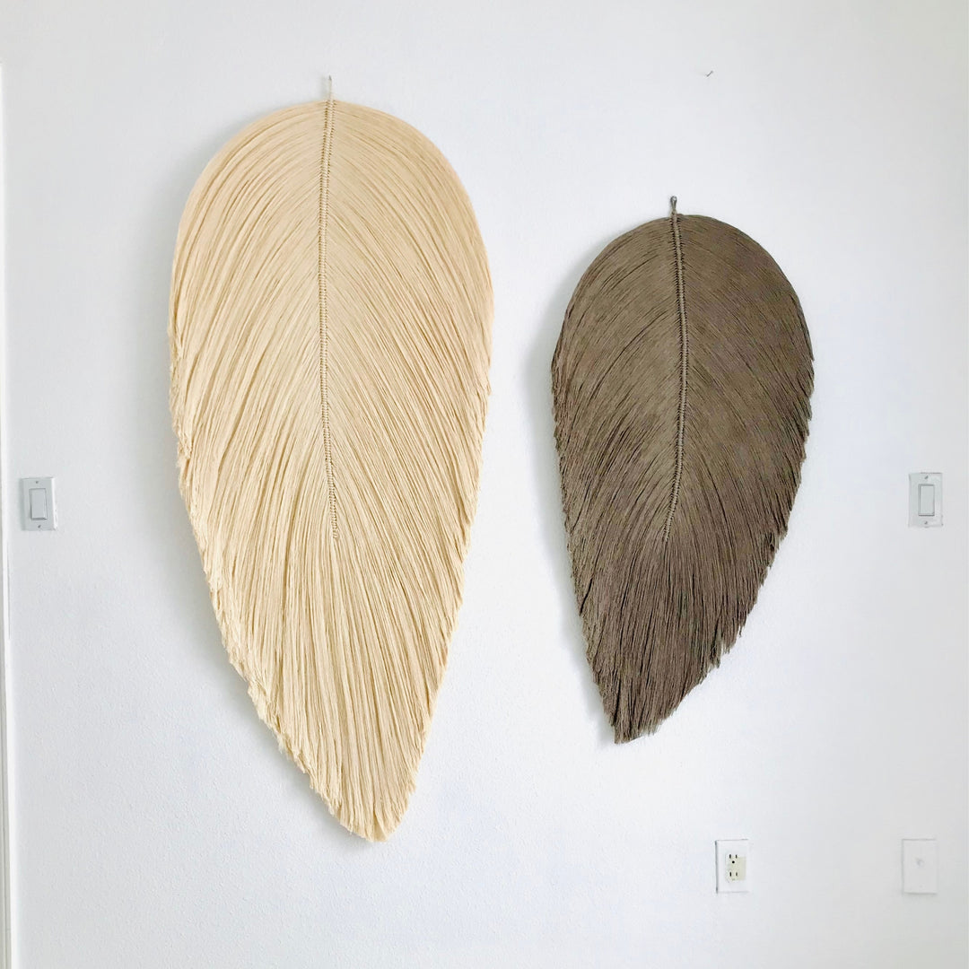 Extra Large Macrame Leaf Wall Hanging Set | 5 feet & 4 Feet Leaf