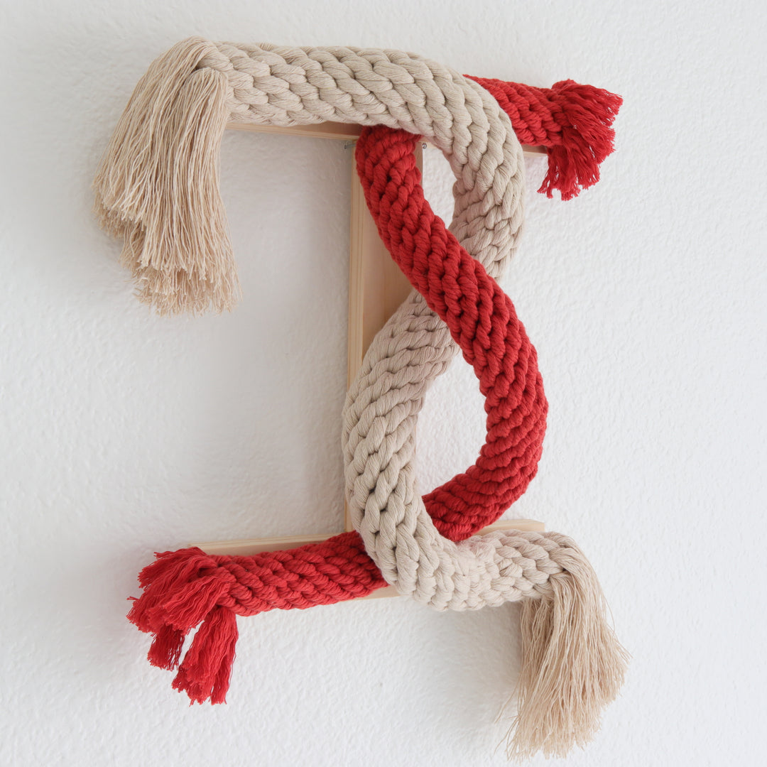 Into You – Handwoven Cotton Wall Sculpture with Organic Curves"