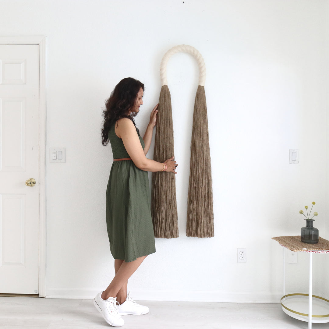 Natural rope sculpture arch – eco-friendly handcrafted wall décor