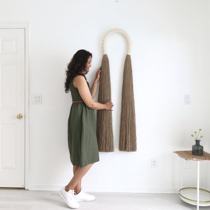 Natural rope sculpture arch – eco-friendly handcrafted wall décor
