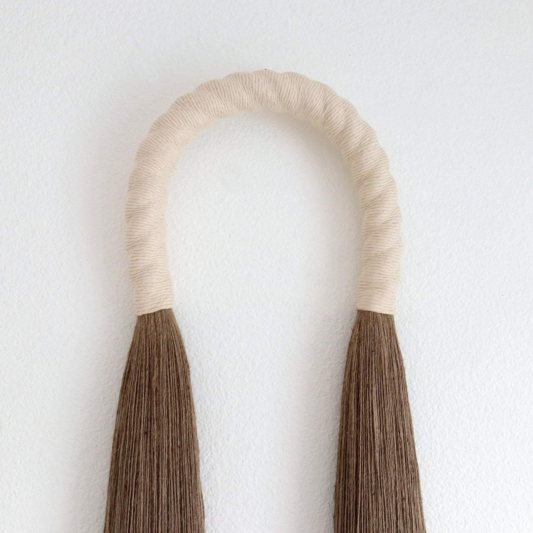 Handmade Jute Arches wall hanging in ivory color – modern fiber art décor