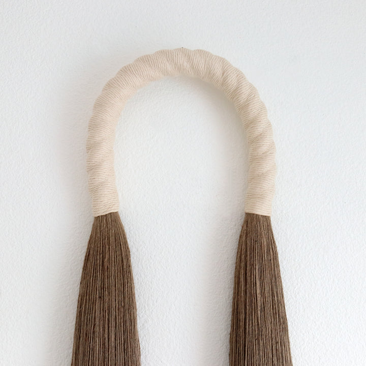 Handmade Jute Arches wall hanging in ivory color – modern fiber art décor