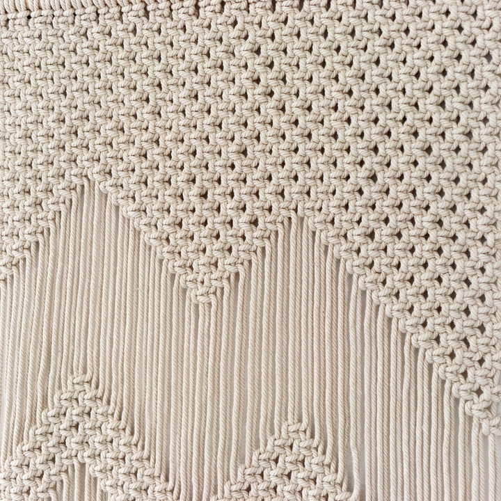 Unique handmade wall hanging mountains macrame fiber artwork