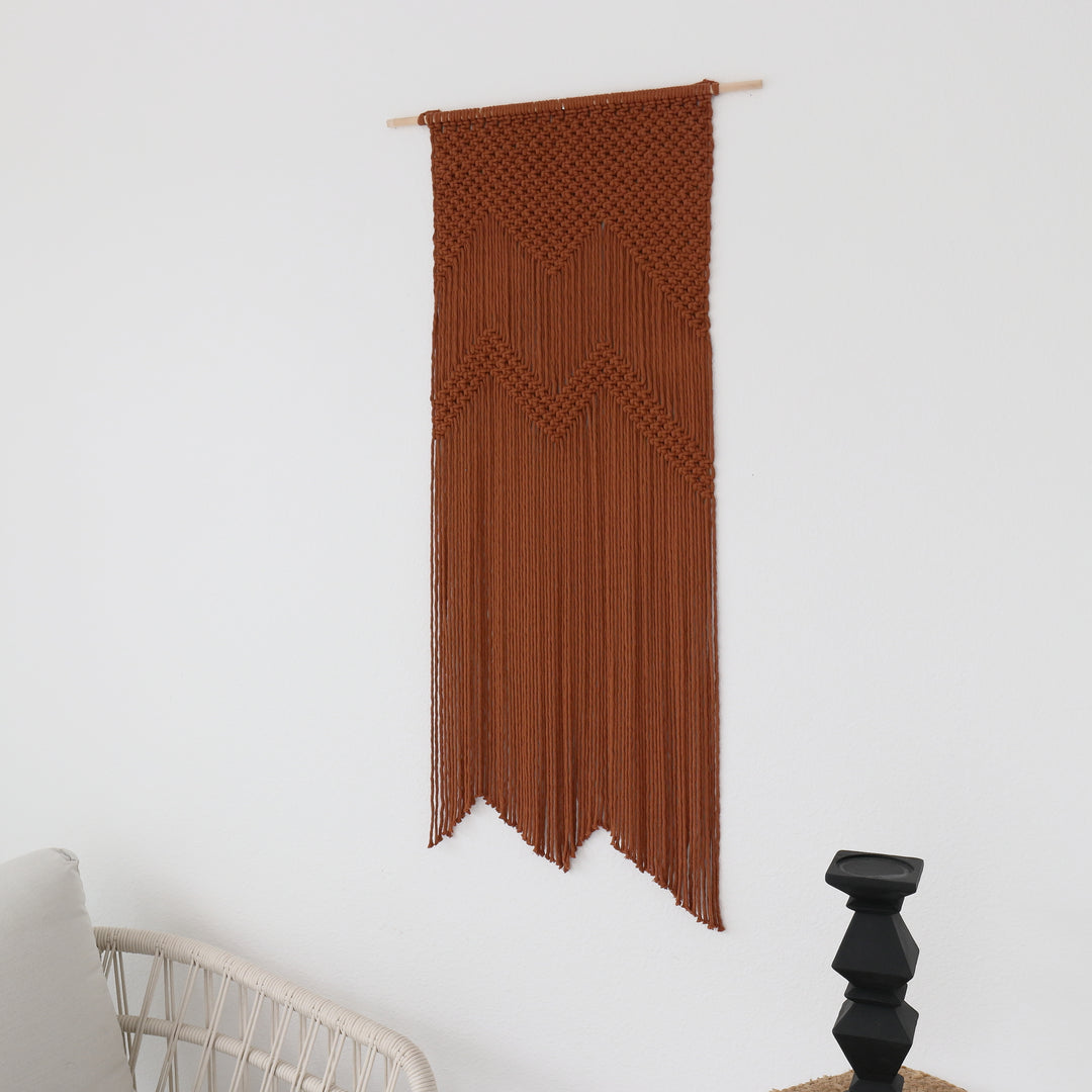 Handmade macrame mountain design wall art for modern homes