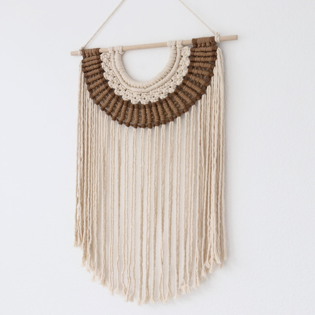 Color variation of macrame wall hanging on clearance
