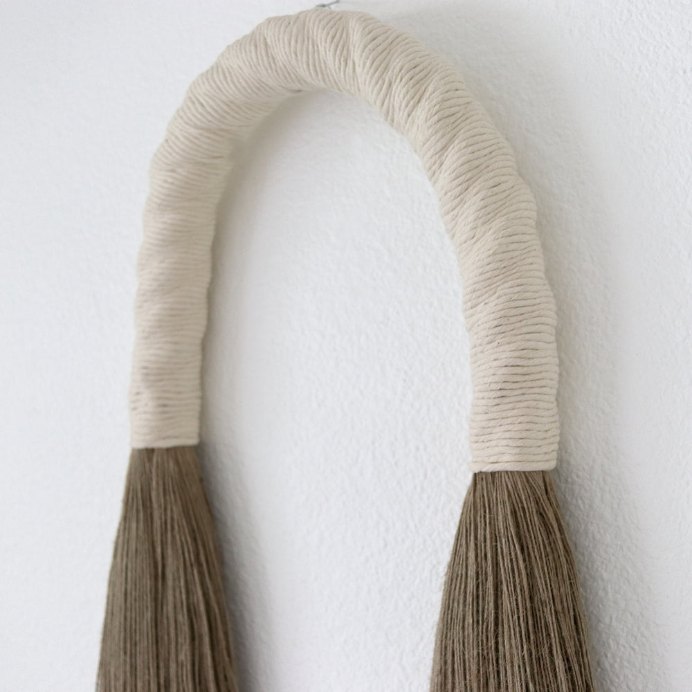 Ivory Jute Arches sculpture – rustic minimalist wall décor