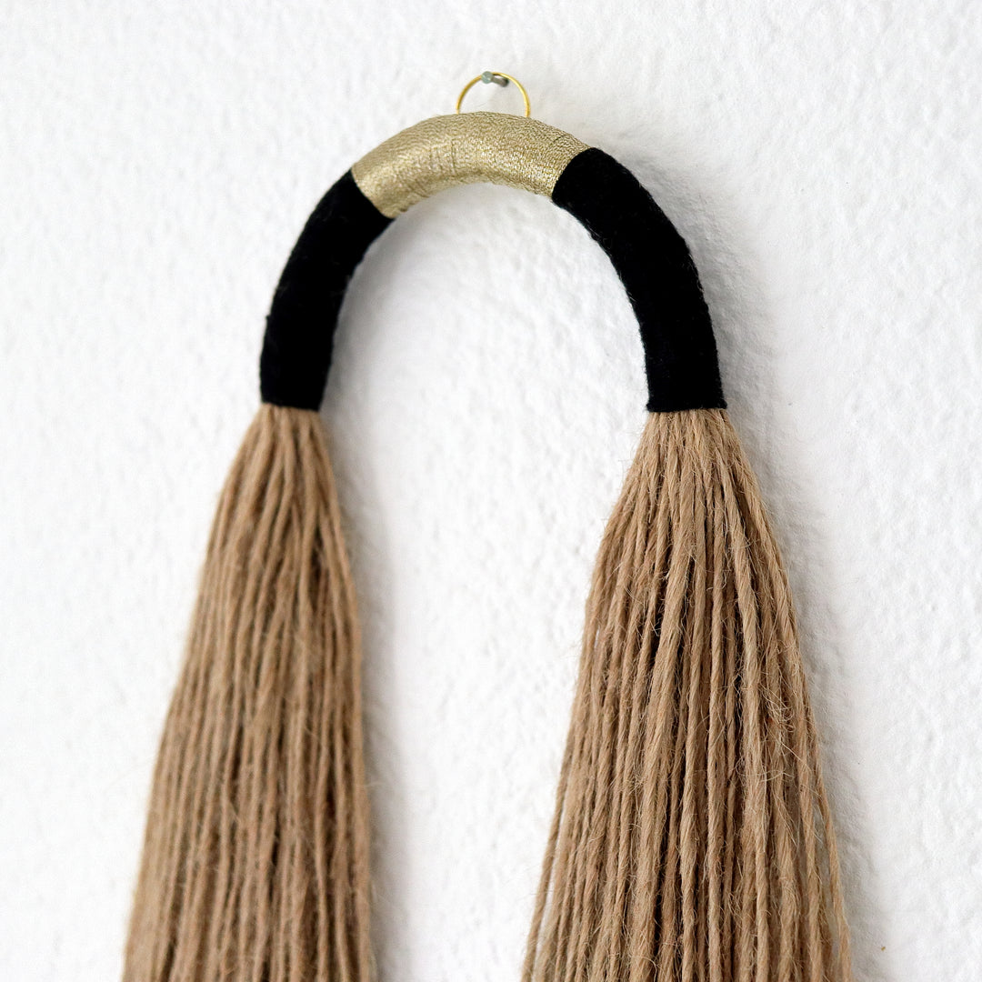 Small Fiber Art Wall Hanging - Arch tassel