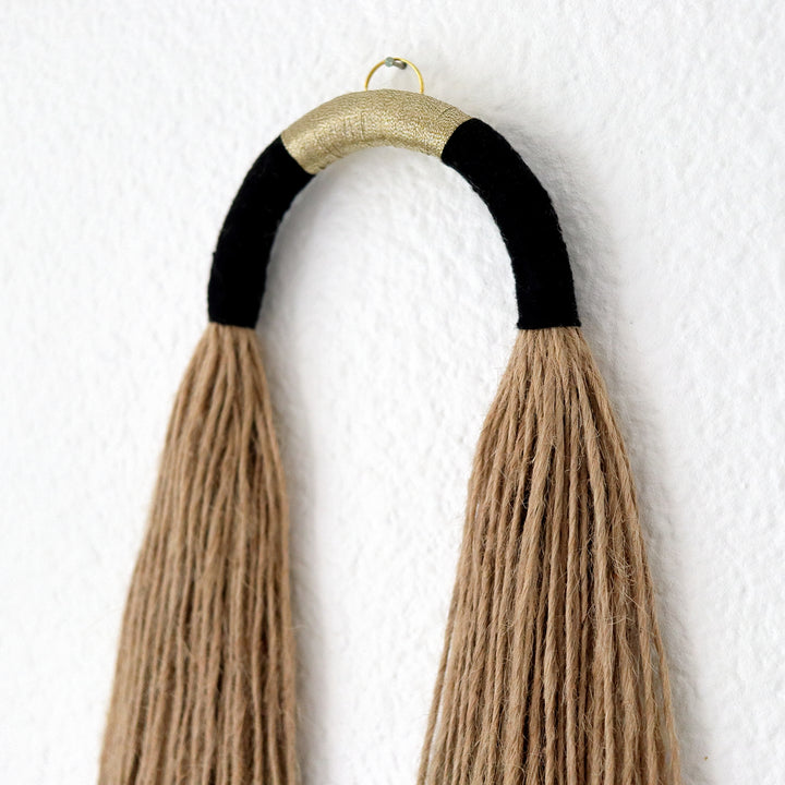 Small Fiber Art Wall Hanging - Arch tassel
