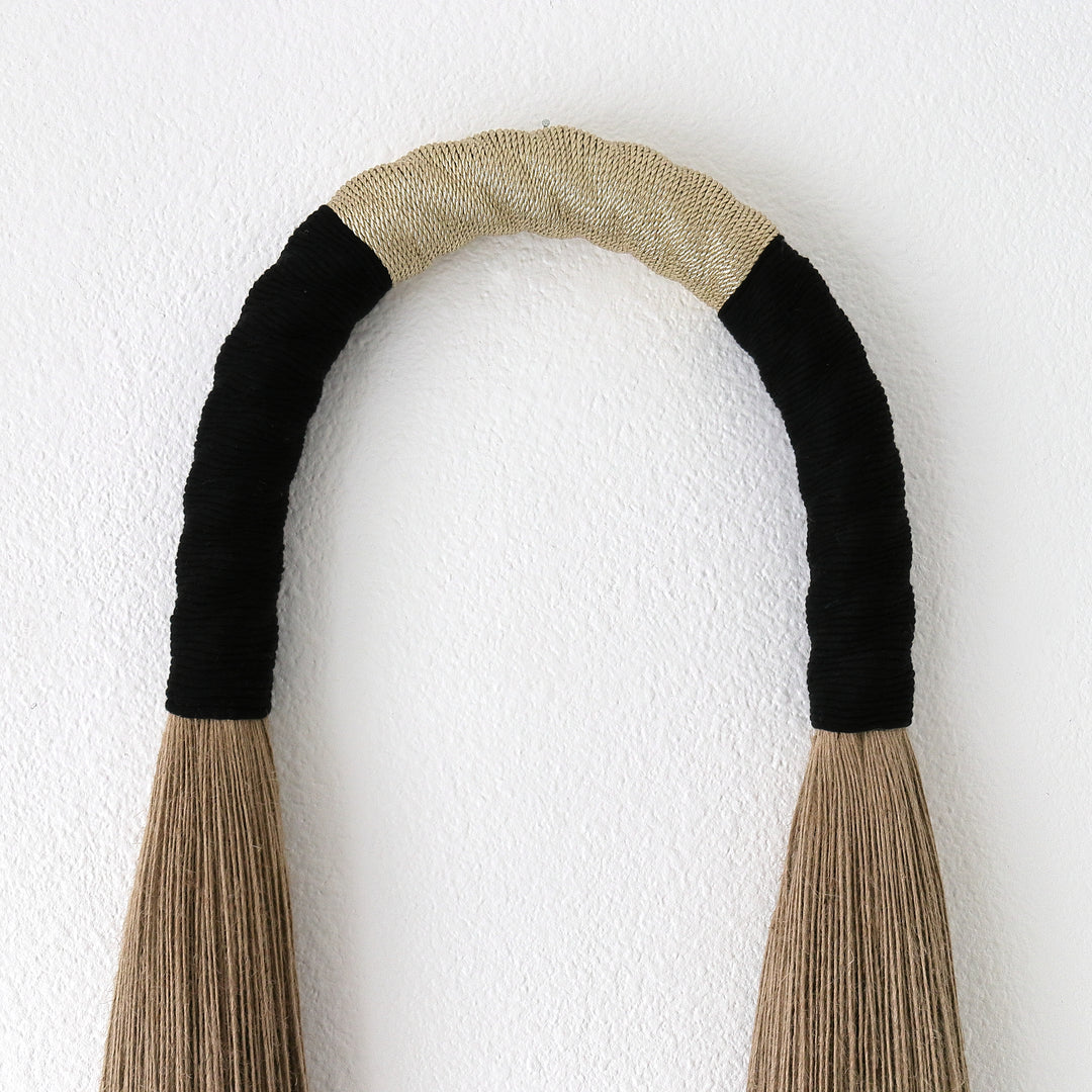 Large Modern Wall Hanging | Rope Arch with Black & Gold