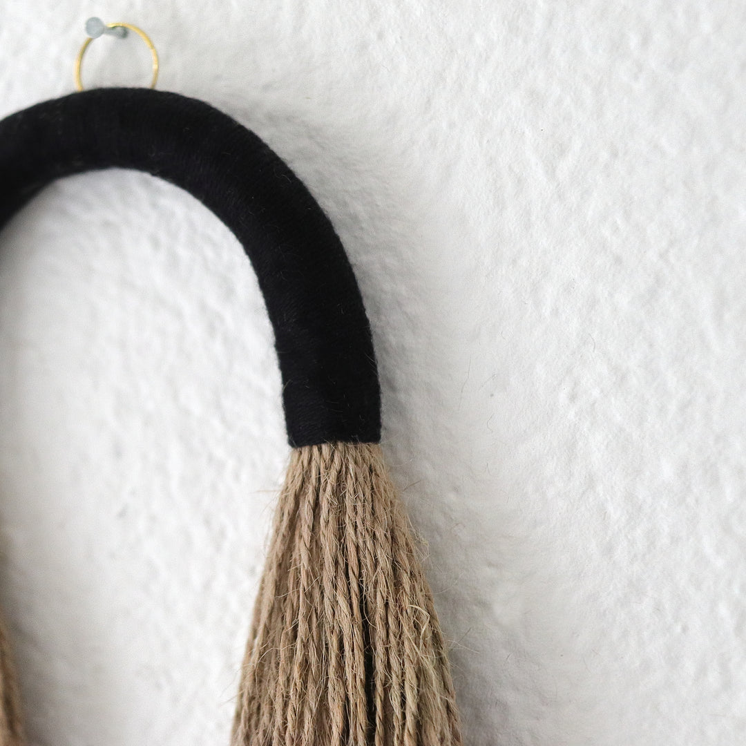Small Fiber Art Wall Hanging - Arch tassel