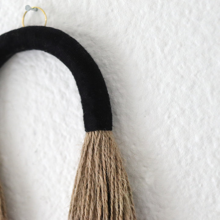 Small Fiber Art Wall Hanging - Arch tassel