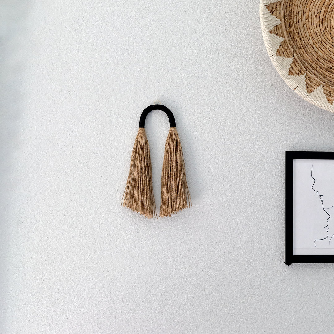 Small Fiber Art Wall Hanging - Arch tassel