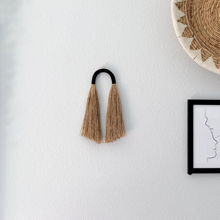 Small Fiber Art Wall Hanging - Arch tassel