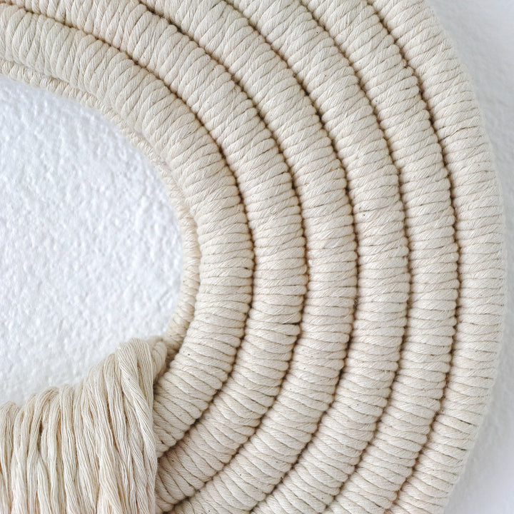 Large Fiber Art Wall hanging | The Crest in Ivory