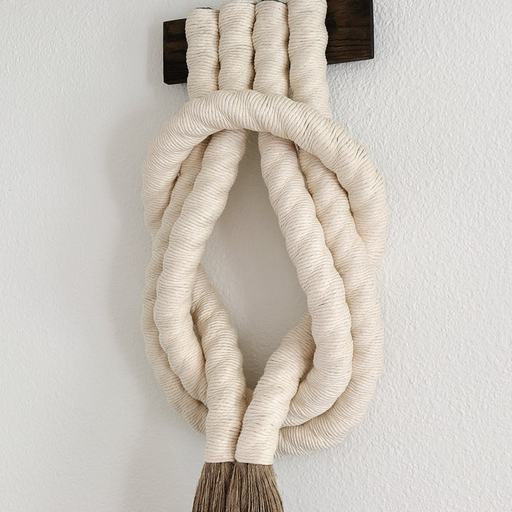 Fiber art jute rope sculpture - Forever Love Knot