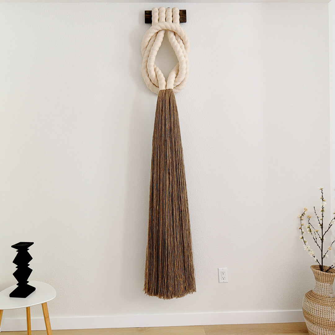 Fiber art jute rope sculpture - Forever Love Knot