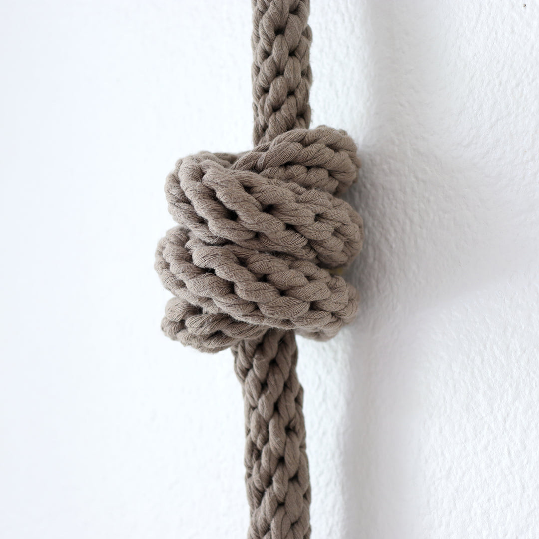 Knotted fiber art rope sculpture 'Fiber Art Sculptures, Custom Fiber art Commissions, Private Collector Fiber Art, minimalist Art, Yashi Designs' by Yashi Designs, 