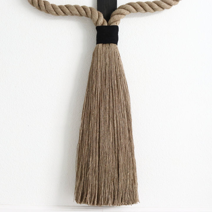 Geometric fiber rope art sculpture in neutral tones, creating a minimalist aesthetic - Yashi Designs