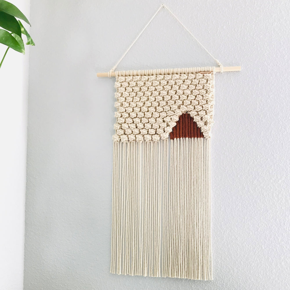 Scandinavian Macrame Wall Hanging - Himalayas, Macrame wall hanging a perfect blend of art and craft - Yashi Designs, macrame art, minimalist art work.