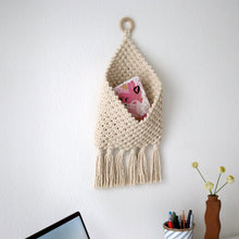 Load image into Gallery viewer, Macrame Letter Holder in Natural -Envelope

