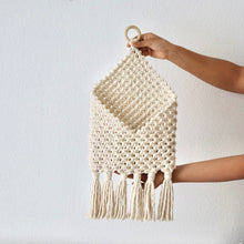 Load image into Gallery viewer, Macrame Letter Holder in Natural -Envelope
